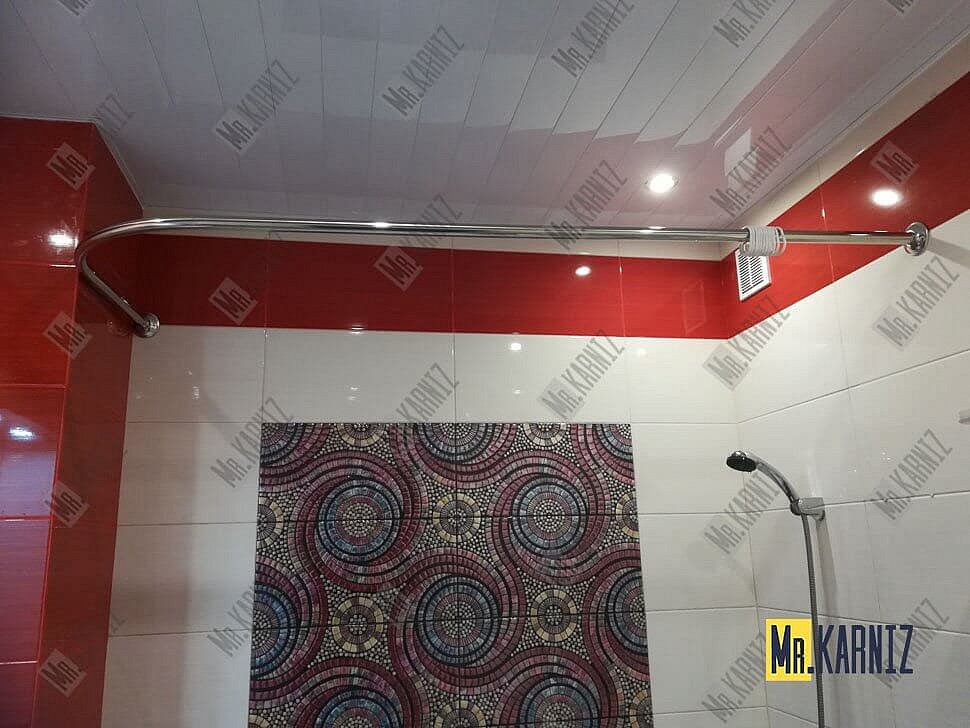 Карниз для ванной Угловой Г образный 120х70 Усиленный 25 мм MrKARNIZ фото 4