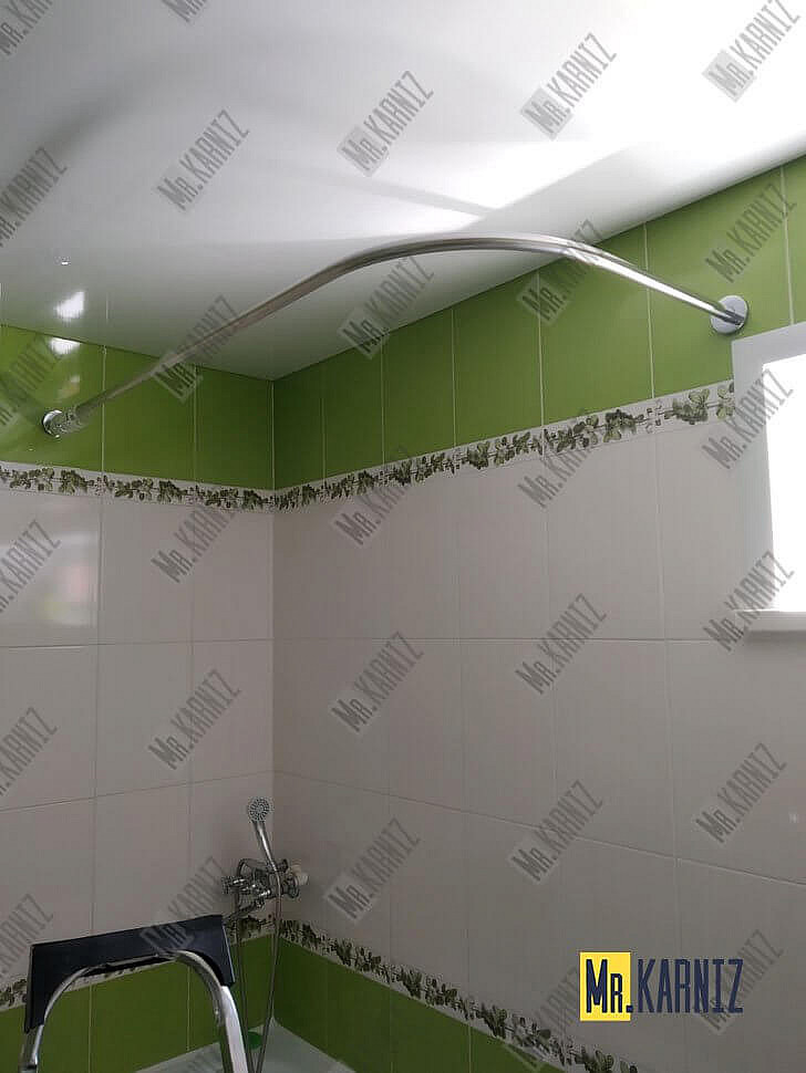 Карниз для ванной Угловой Г образный 120х70 Усиленный 25 мм MrKARNIZ фото 12