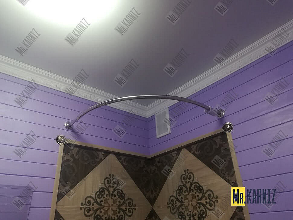 Карниз для душа Угловой Полукруглый 90х90 Усиленный 25 мм MrKARNIZ фото 6