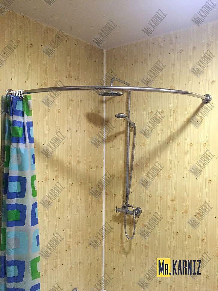Карниз для душа Угловой Полукруглый 90х90 Усиленный 25 мм MrKARNIZ фото 11