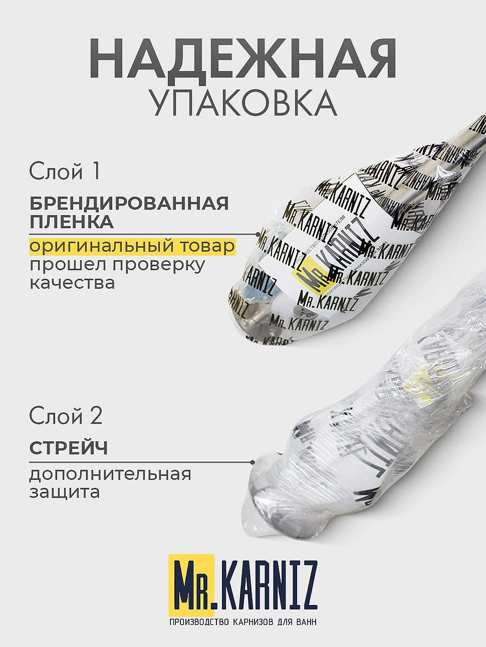 Карниз для ванной Угловой Г образный 120х70 Усиленный 25 мм MrKARNIZ фото 8