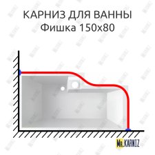 Карниз для ванны Цвет и Стиль Фишка 150х80 Усиленный 25 мм MrKARNIZ