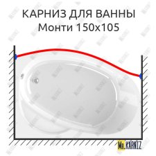 Карниз для ванны Radomir Монти Передний борт 150х105 Усиленный 25 мм MrKARNIZ