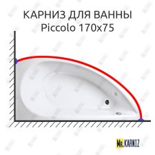 Карниз для ванны 1 MarKa Piccolo 170х75 Усиленный 20 мм MrKARNIZ
