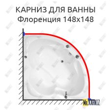 Карниз для ванны Radomir Флоренция 148х148 Усиленный 25 мм MrKARNIZ