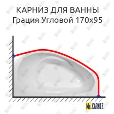 Карниз для ванны Эстет Грация Угловой 170х95 Усиленный 25 мм MrKARNIZ