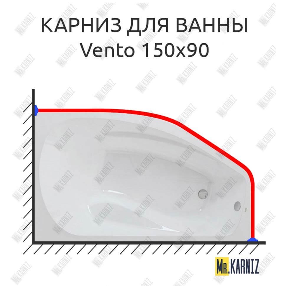 Карниз для ванны Polla Vento 150х90 Усиленный 20 мм MrKARNIZ Карниз для ванны Polla Vento 150х90 Усиленный 20 мм MrKARNIZ