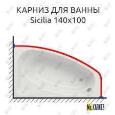 Карниз для ванны Cersanit Sicilia 140х100 Усиленный 25 мм MrKARNIZ