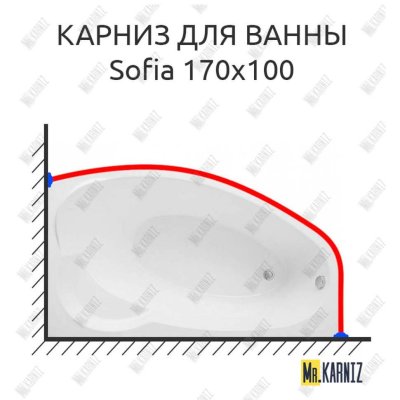 Карниз для ванны Aquanet Sofia 170х100 Усиленный 20 мм MrKARNIZ